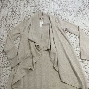 LOFT Light Tan Open Front Cardigan